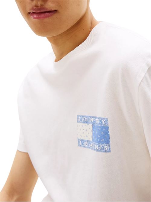 T-shirt uomo bianca in cotone Tommy Jeans | DM0DM20774YBL